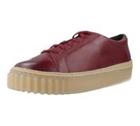 Clarks Premium Mayhill Walk Damen-Sneaker, Burgunderrot, Leder, 37 EU, burgunderrotes Leder, 37 EU