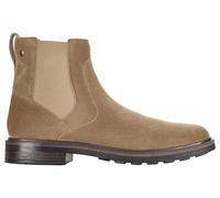 Clarks Premium Newford Easy Chelsea-Stiefel für Herren, dunkles Sand-Wildleder, Größe 41, Dark Sand Suede, 42 1/3 EU