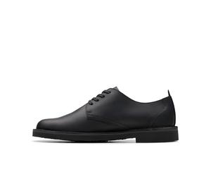 Clarks Premium Shepton Low Herren-Sneaker, Leder, Schwarz, Größe 40, Schwarzes Leder, 40 2/3 EU