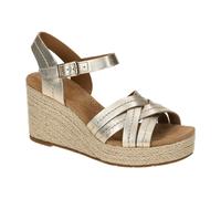 Clarks Sabina Strap Keil Sandaletten gold metallic Bast 26181463 für Damen, gold, Größe 37 EU / 4 UK