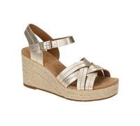 Clarks Sabina Strap Keil Sandaletten gold metallic Bast 26181463 - Größe 37