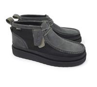 Stiefel CLARKS "Wallabee FTR Gore-Tex", Damen, Gr. 40, schwarz, grau, Kunstfaser, Leder, Schuhe, mit wetterfester GoreTex-Imprägnierung (14670569-40) schwarz, grau