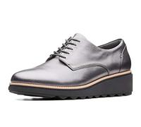 Clarks Sharon Noel, Damen Derbys, Silber (Gun Metal Lea -), 43 EU (9 UK)