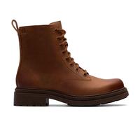 Schnürboots CLARKS "Orinoco 3 Style", Damen, Gr. 38, braun, Leder, Schuhe Schnürboots, Stiefel, Schnürboots mit Blockabsatz (98269610-38) braun