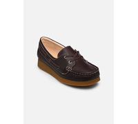 Bootsschuh CLARKS "Wallabee EVO Sea", Damen, Gr. 40, dunkelbraun, Leder, Schuhe Bootsschuh, mit angenehmer Sohle mit Krepp-Effekt (94668828-40) dunkelbraun