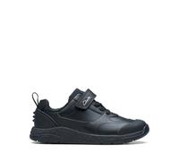 Clarks Steggystride K Sneaker, Black Leather, 34 EU