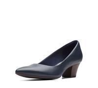 Clarks Teresa Step-Pump-Schuhe für Damen, Marineblaues Leder, 37 EU