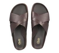 Clarks Herren Torford Cross Schiebe-Sandalen, Brown Leather, 39.5 EU