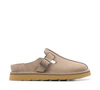 Pantolette CLARKS "Solsbury", Herren, Gr. 45, grau, Kalbsleder, casual, Schuhe, mit superweichem Fußbett (22553564-45) grau