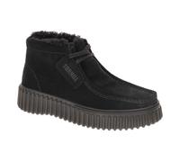 Schnürstiefelette CLARKS "Clarks Stiefelette Veloursleder", Damen, Gr. 37,5, schwarz, Veloursleder, Schuhe (63763224-37,5) schwarz
