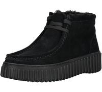 Schnürstiefelette CLARKS "Clarks Stiefelette Veloursleder", Damen, Gr. 38, schwarz, Veloursleder, Schuhe (63763224-38) schwarz