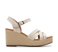 Clarks Damen Sabina Strap Sandale, Cream Leather, 39 EU
