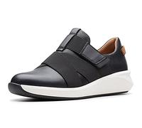 Clarks Un Rio Strap, Damen Sneaker, Schwarz (Black Leather Black Leather), 38 EU (5 UK)
