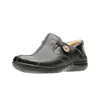 Clarks UN-Schleife Leichtes Schwarzes Leder Damenschuhe 4.5 D (M) UK/ 37.5 EU Schwarz