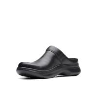 Clarks Uni ClarksPro Clog Sneaker, schwarzes Leder, Größe 44, Black Leat, 0 Women/0 Men