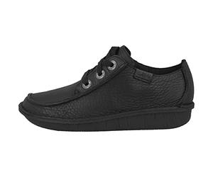 CLARKS Unisex Funny Dream Shoes, Black Leather, 38 EU