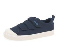 Clarks Unisex Kinder City Vibe Sneaker, Marineblaues Canvas, 30 EU