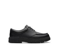 CLARKS Unisex Lorcam Edge Y Shoes, Black Leather, 41.5 EU