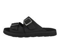 Clarks Unisex Solsbury Strap Sandal, Black Leather, 39.5 EU