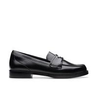 CLARKS Unisex Straven Edge Shoes, Black Leather, 37.5 EU