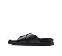 Clarks Unisex Torford Cross Sandal, Black Leather, 39.5 EU