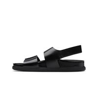 Clarks Unisex Torford Strap Sandal, Black Leather, 41.5 EU