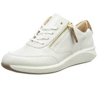Clarks Damen Un Rio Zip Sneaker, White Leather, 41 EU