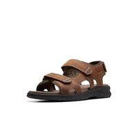 Clarks Walkford Walk Flat Sandalen für Herren, Hellbraunes Leder, 7