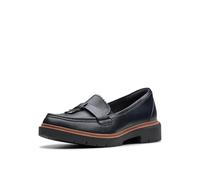 Clarks Damen Westlynn Bella Loafer, Marineblaues Leder, 41 EU