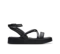 Clarks Women's Alda Cross Sandal, Schwarzes Leder, 39.5 EU