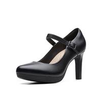 Clarks Womens Ambyr Shine Pump, Black Leather, 6.5 US