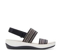 Clarks Women's Arla Stroll Flat Sandal, Schwarze Kombi, 6.5 Wide
