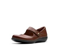 Clarks Women's Ashland Elayne Mary Jane Flat, Hellbraunes Leder, 9.5 Wide