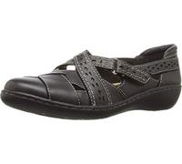 CLARKS Women's Ashland Spin Q Slip-On Loafer, Black, 8.5 2W US