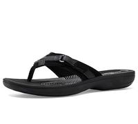 Clarks Women's Breeze Sea Flip-Flop Black Premium Black 7 M US