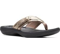 Clarks Women's Breeze Sea Flip-Flop Gold Limited Edition Black 8 M US