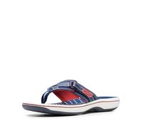 Clarks Women's, Breeze Sea Sandal RED White Blue 9 M