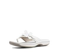 Clarks Women's Brinkley Flora Flip-Flop, White Synthetic, 37.5 EU