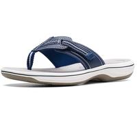 Clarks Womens Brinkley Jazz Flip Flop, Navy Synthetic, 37.5 EU