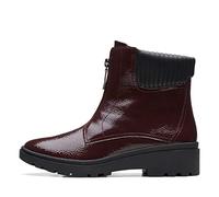 Clarks Calla Damen-Stiefel mit Reißverschluss, mittelhoch, Burgunderroter Lack, 39 EU