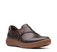 Clarks Women's Caroline Pearl Loafer, Dark Brown Leather, 10 Wide
