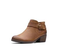 Clarks Women's Charlten Rae Ankle Boot, Tan Oily Leather, 37.5 EU