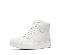 Clarks Women's CraftCup Mid Ankle Boot, Weißes Leder, 41.5 EU