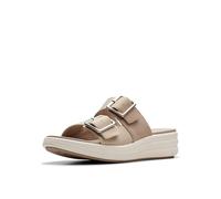 Clarks Women's Drift Buckle Slide Sandal, Sand Combi, 37.5 EU
