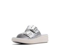 Clarks Women's Drift Buckle Slide Sandal, Silberfarben metallisch, 36 EU