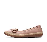 Clarks Women's Elaina Jade Ballet Flat, Warm Beige Leather, 42.5 EU