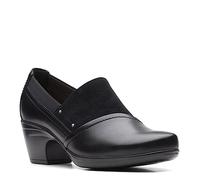 Clarks Damen Emily Step Loafer, schwarzes Leder, 39.5 EU