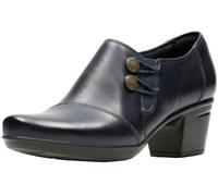 Clarks Women's Emslie Warren Slip-On Loafer, Marineblaues Leder, 36 EU