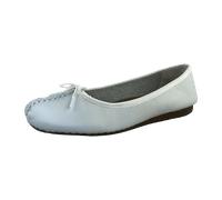 Clarks Damen Freckle Ice Ballerinas, White White Leather, 41.5 EU