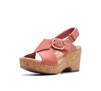 Clarks Women's Giselle Cove Wedge Sandal, Blush Nubuck, 41.5 EU